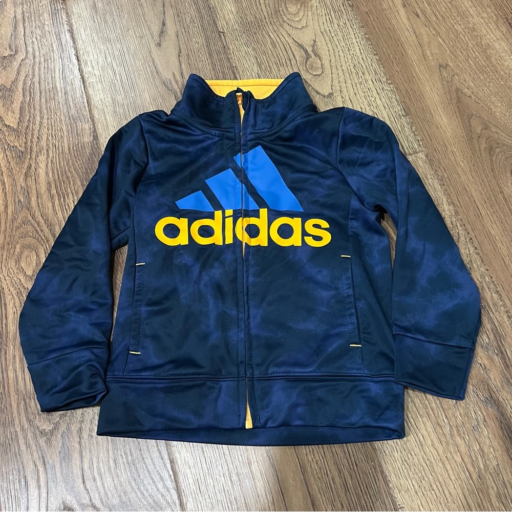 adidas Kids Jacket - Navy Blue and Yellow